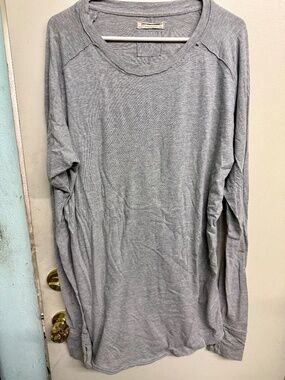 We The Free by Free People Light Gray Long Sleeve Tunic Top